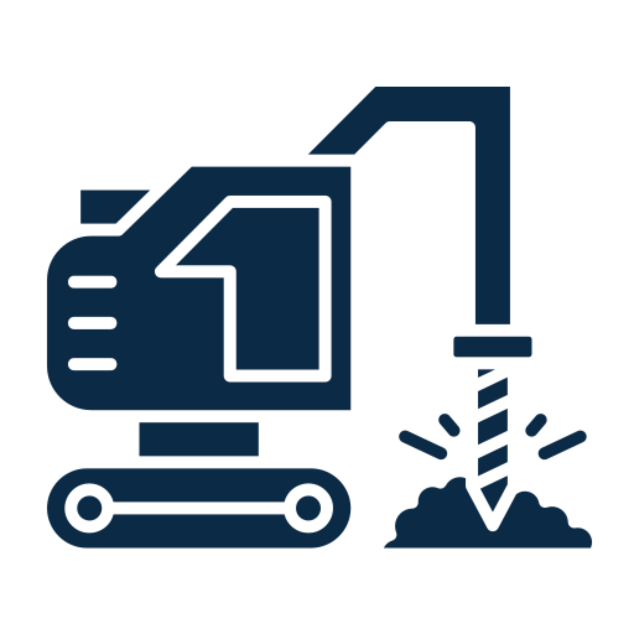 Excavator icon with drilling auger.
