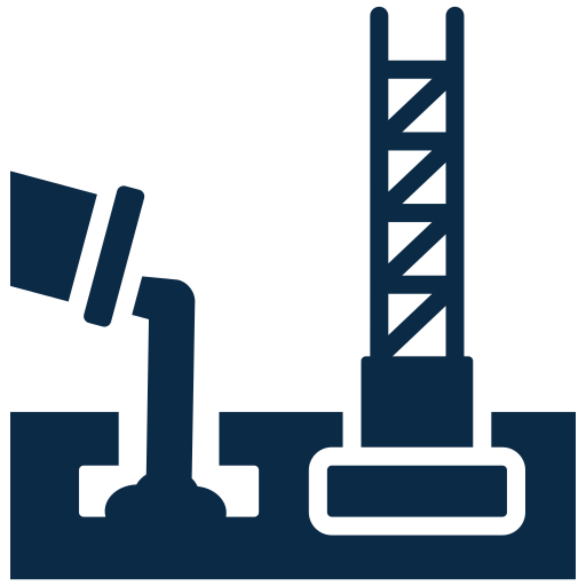 Construction site icon with crane silhouette.